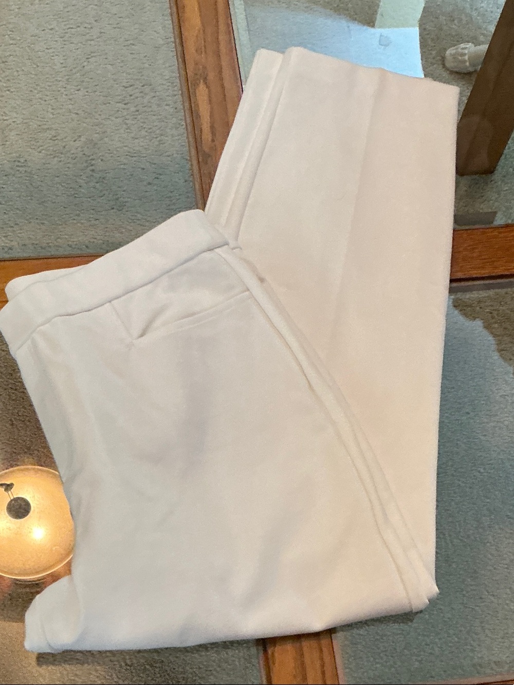 Susan Graver Petite Cream Pull-On Crop Pants